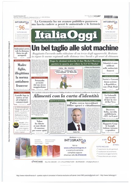 Italia oggi : quotidiano di economia finanza e politica